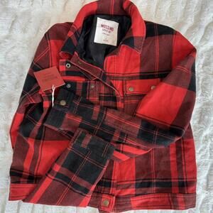 Mossimo Target brand. NWT Size small. Red and black plaid short cropped jacket.